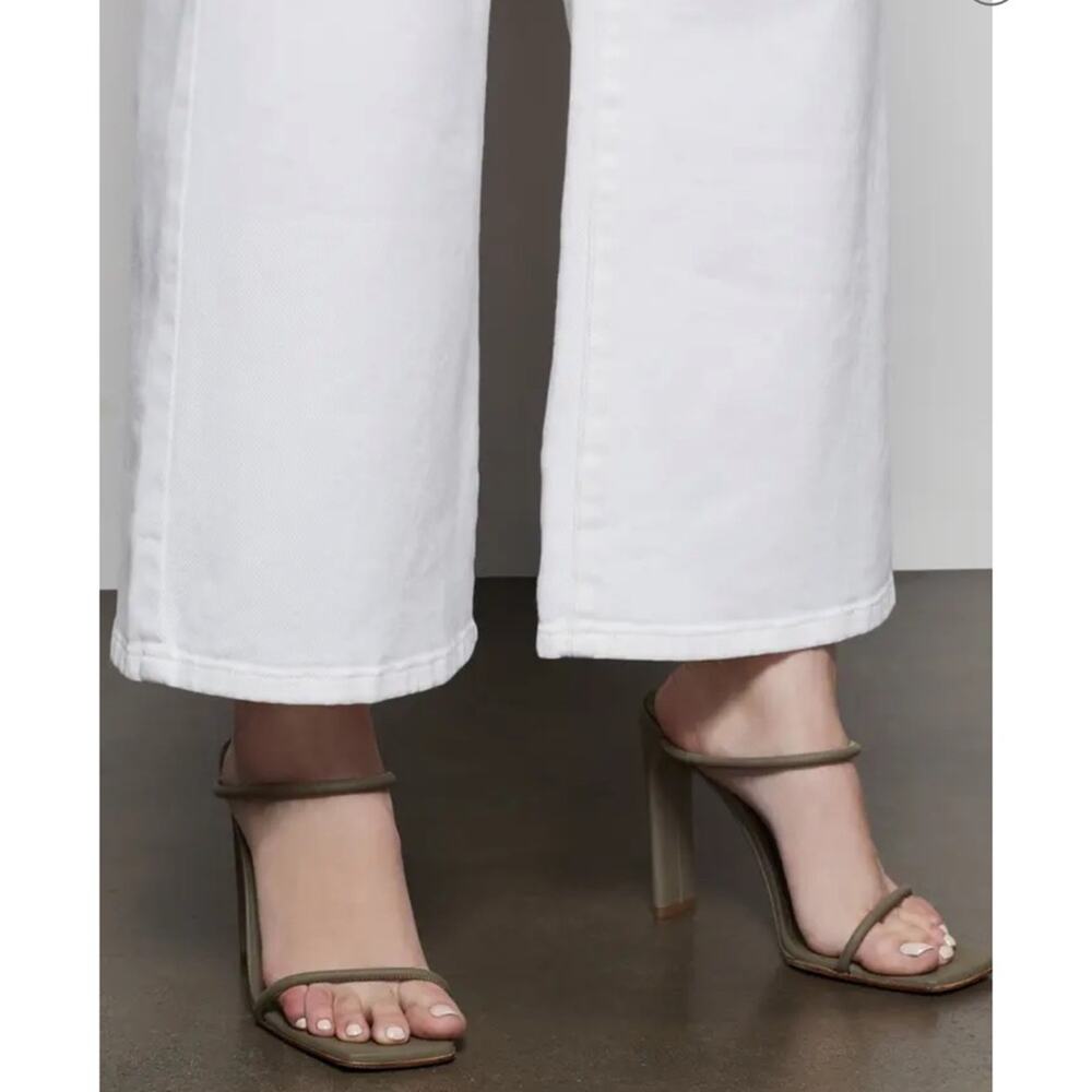 Good American Good Waist Palazzo Crop Pants Ecru 2/26 - Picture 3 of 9